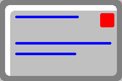 opens mail window, button